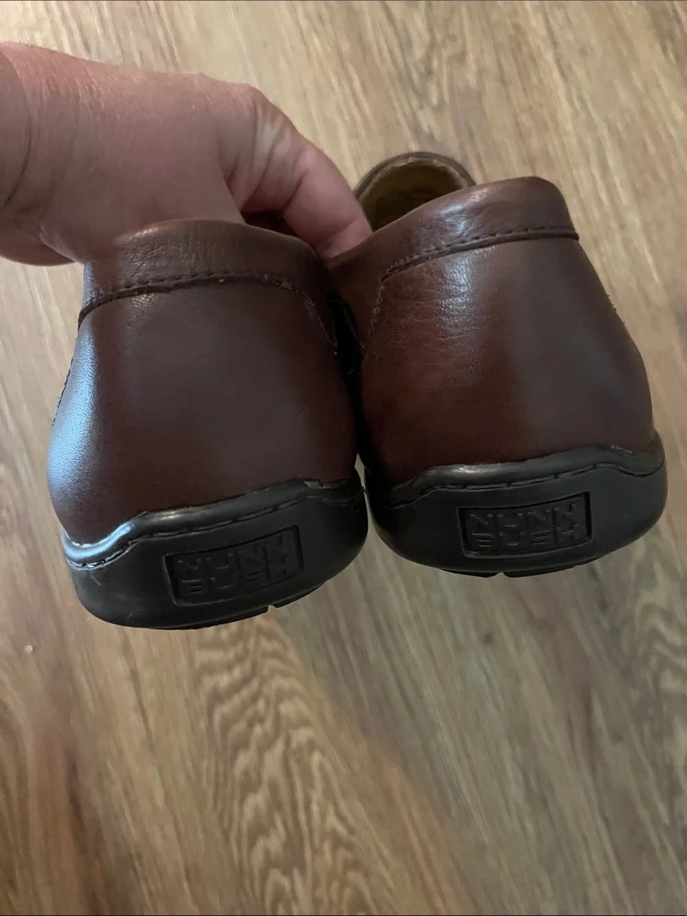 EUC Nunn Bush Brown woven leather comfort Loafers Size 10